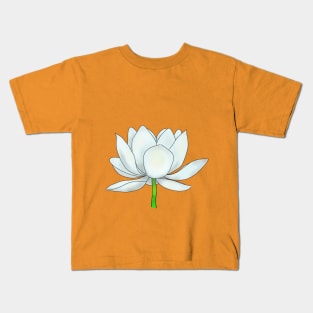 White Lotus Blossom Kids T-Shirt